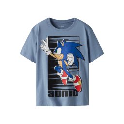 TWO SOON Tricou 'Sonic' albastru gențiană / albastru porumbel / roșu / negru