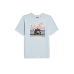 O'NEILL Tricou 'Slub' albastru deschis / gri / portocaliu caisă / negru