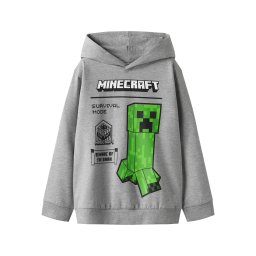 TWO SOON Bluză de molton 'Minecraft' gri / verde / negru / alb