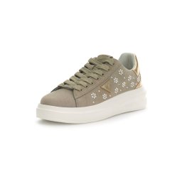 GUESS Sneaker low 'ELBINA12' auriu / gri taupe / transparent / alb perlat