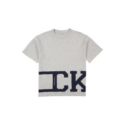 Calvin Klein Jeans Tricou 'VARSITY' gri amestecat / negru