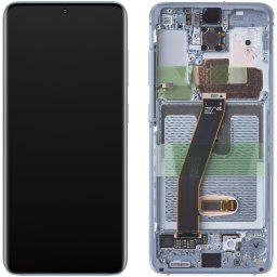 Piese si componente Display cu Touchscreen Samsung Galaxy S20 5G G981 / S20 G980, cu Rama, Bleu, Service Pack GH82-22131D