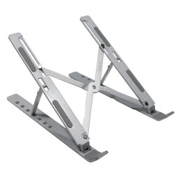 Stand Notebook 5.6″ aluminiu pliabil si ajustabil 7 trepte de inaltime husa de transport gri