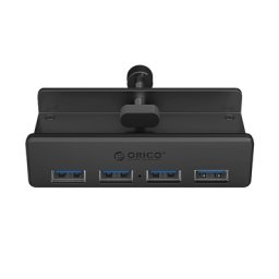 Hub Orico MH4PU cu montare pe clemă 4x USB-A 3.0 - Negru