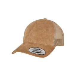 Suede Leather Trucker Cap khaki