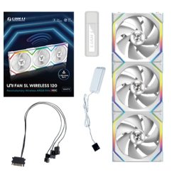 Lian Li UNI FAN SL Wireless 120 Carcasă calculator Ventilator 12 cm Alb 3 buc.