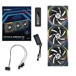 Lian Li UNI FAN SL Wireless 120 Reverse Blade Carcasă calculator Ventilator 12 cm Negru 3 buc.