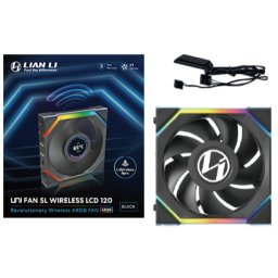 Lian Li UNI FAN SL Wireless LCD 120 Carcasă calculator Ventilator 12 cm Negru 1 buc.