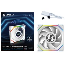 Lian Li UNI FAN SL Wireless LCD 120 Carcasă calculator Ventilator 12 cm Alb 1 buc.