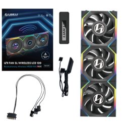Lian Li UNI FAN SL Wireless LCD 120 Carcasă calculator Ventilator 12 cm Negru 3 buc.