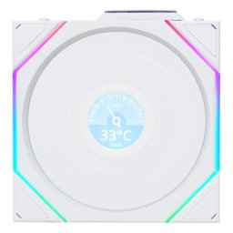 Lian Li Uni Fan TL120 LCD Reverse Blade Wireless Carcasă calculator Ventilator 12 cm Alb 1 buc.