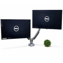 Ansamblu 2 monitoare Dell UltraSharp U2518D Refurbished, Frameless, Rezolutie 2K, cu suport de tip brat dublu, Stare Corecta