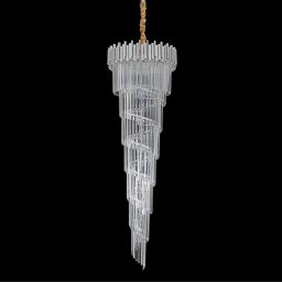 Candelabru din cristal CC110, 28xE14, Ø60 cm, H180 cm, crom-argintiu, înaltime reglabila