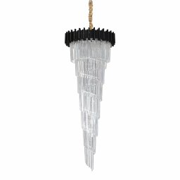 Candelabru din cristal CC110 negru, 28xE14, Ø60 cm, înaltime 180 cm reglabila