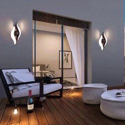 Aplica LED AX215 pentru exterior/interior, 2 surse, 12W, neagra, 3000K
