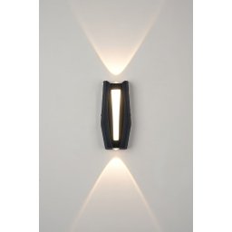 Aplica LED AX218 pentru perete, interior/exterior, 2x8W, neagra, 3000K