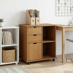 Cabinet mobil Maro miere 63,5 x 39 x 65,5 cm Lemn de pin masiv GartenMobel Dekor