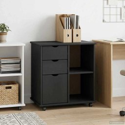Cabinet mobil Gri 63,5 x 39 x 65,5 cm Lemn de pin masiv GartenMobel Dekor