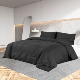 Set cu husa de pilota, negru, 135x200 cm, microfibra GartenMobel Dekor