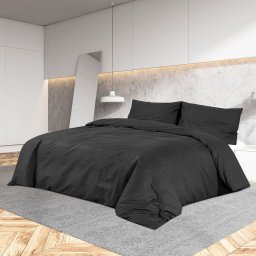 Set cu husa de pilota, negru, 200x220 cm, microfibra GartenMobel Dekor
