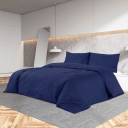 Set cu husa de pilota, bleumarin, 135x200 cm, microfibra GartenMobel Dekor