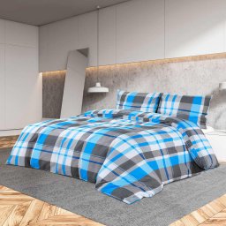 Set cu husa de pilota, albastru si gri, 220x240 cm, bumbac GartenMobel Dekor
