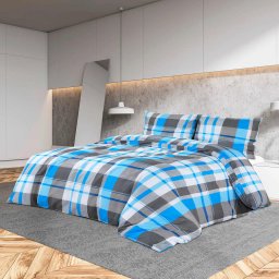 Set cu husa de pilota, albastru si gri, 135x200 cm, bumbac GartenMobel Dekor