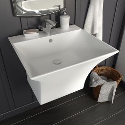 Chiuveta ceramica suspendata pe perete, alb, 500x450x410 mm GartenMobel Dekor
