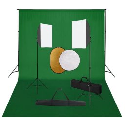 Kit studio foto cu lumini softbox, fundal si reflector GartenMobel Dekor