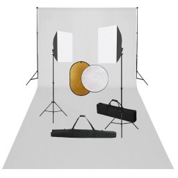 Set studio foto cu lumini softbox, fundal si reflector GartenMobel Dekor