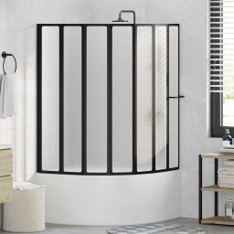 Paravan de dus Altele Manual Negru 168 x 140 cm Aluminiu GartenMobel Dekor