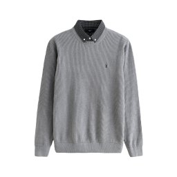 Next Pulover gri / negru / alb