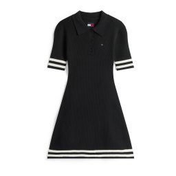 Tommy Jeans Rochie tricotat bleumarin / roșu / negru / alb
