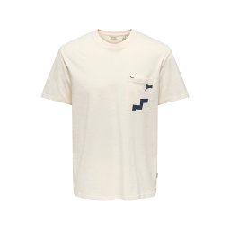 Only & Sons Tricou 'ONSPERRY' albastru închis / alb coajă de ou