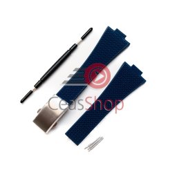 Curea silicon navy cu catarama din trei parti pentru Tissot PRX de 35/40mm diametru