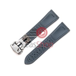 Curea cauciuc FKM Premium gri cusătură albă, pentru OMEGA, telescop QR 22mm