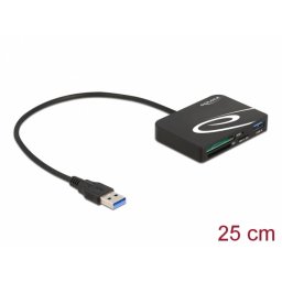 Cititor de carduri USB 3.2 Gen1-A la XQD/SD/Micro SD + USB-A, Delock 91756