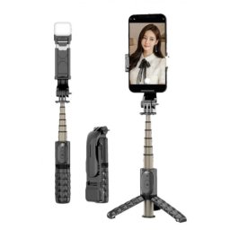 Selfie Stick cu Trepied LED si Telecomanda Bluetooth Q10S