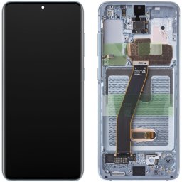 Piese si componente Display cu Touchscreen Samsung Galaxy S20 5G G981 / S20 G980, cu Rama, Bleu, Service Pack GH82-31432D