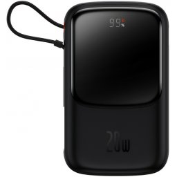 Baterie Externa Baseus Qpow Pro, 20000mAh, 20W, QC + PD, 1 x Lightning - 1 x USB-A - 1 x USB-C, Neagra PPQD060201