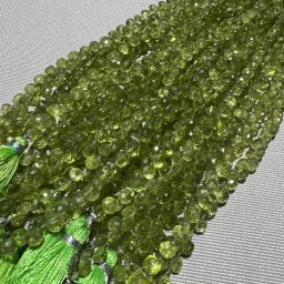 Sirag peridot briolete fatetate 6x5mm, model 2, 20cm