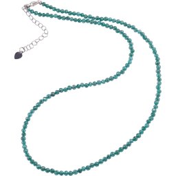 Colier cu sfere fatetate din Zircon turcoaz, 3mm