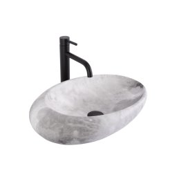 REA-U6651 - Lavoar pentru blat ROXY 31x49 cm ceramică/gri/imitație de piatră
