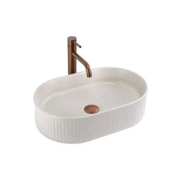 REA-U7342 - Lavoar pe blat VANDA 31x49 cm ceramică/bej/imitație de piatră