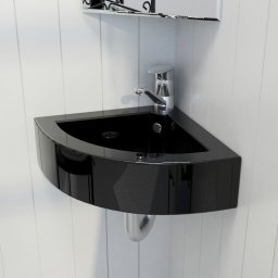 Chiuveta cu preaplin, negru, 45 x 32 x 12,5 cm GartenMobel Dekor
