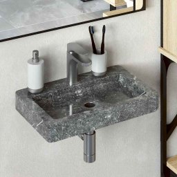 Chiuveta cu montaj pe perete, gri, 38x24x6,5 cm, marmura GartenMobel Dekor