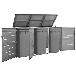Magazie pentru trei pubele, 207x77,5x112,5 cm, otel inoxidabil GartenMobel Dekor