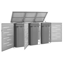 Magazie pentru trei pubele, 207x77,5x112,5 cm, otel inoxidabil GartenMobel Dekor
