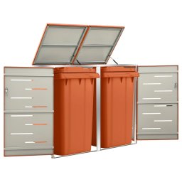 Magazie pentru doua pubele, 138x77,5x112,5 cm, otel inoxidabil GartenMobel Dekor