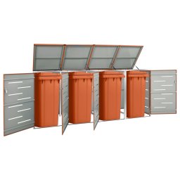 Magazie pentru patru pubele 276,5x77,5x112,5 cm otel inoxidabil GartenMobel Dekor